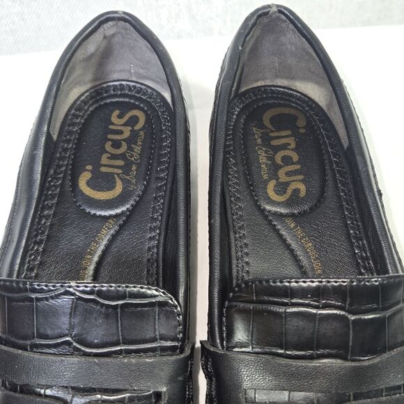 Circus Sam Edelman Penny Loafer Lug Black Croc Desmond Women Size 8 - Picture 13 of 16